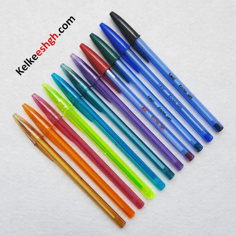 خودکار بیک سافت و فشن 1.2mm - بسته‌های ۱۰ رنگ بدون رنگ طلایی (کد ۲۰۴)
