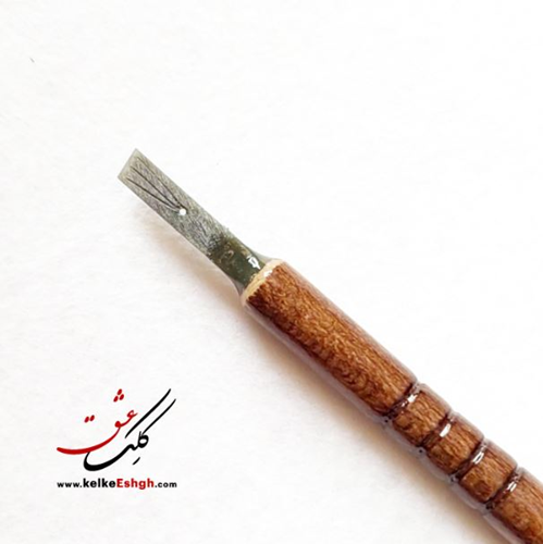 قلم پلیمری 5 میل پارویی نوک سبز رباط جزی - دسته رنگ چوب