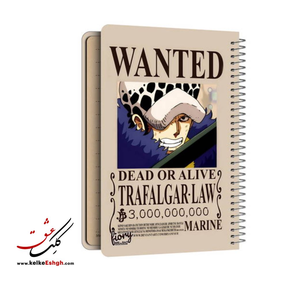 دفترچه یادداشت مدل cheeck box طرح انیمه تحت تعقیب کد 2216 Trafalgar Law