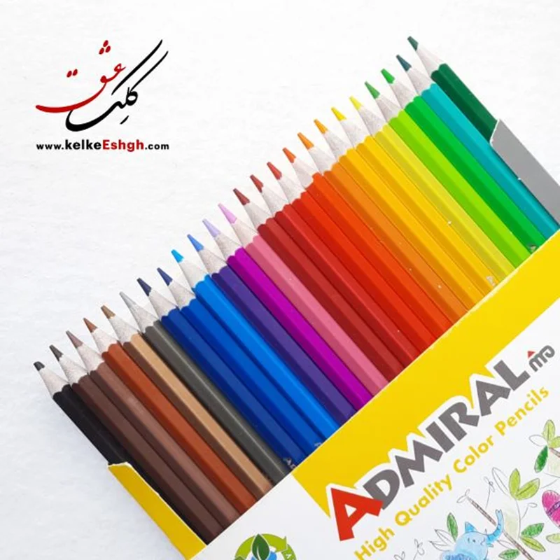 مداد رنگی 24 رنگ جعبه مقوایی ادمیرال کد 761C
