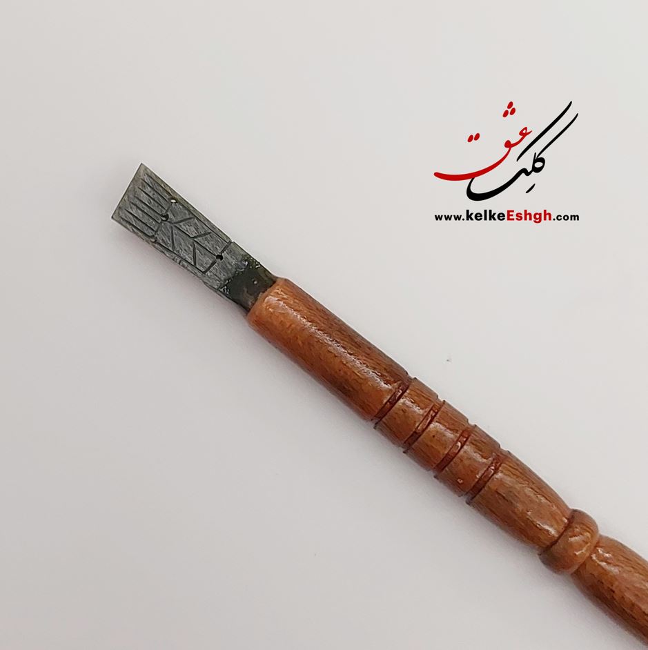 قلم پلیمری 12 میل پارویی نوک سبز رباط جزی - دسته رنگ چوب