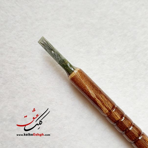 قلم پلیمری 4 میل پارویی نوک سبز رباط جزی - دسته رنگ چوب