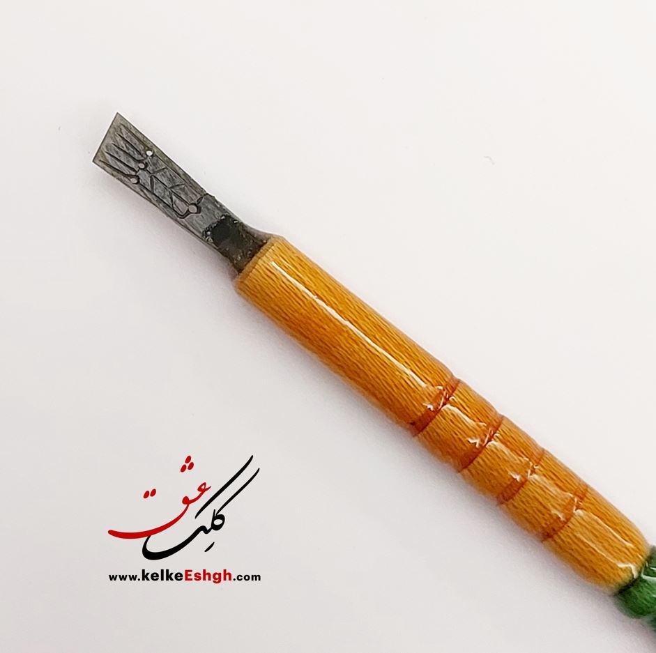 قلم پلیمری 8 میل پارویی نوک سبز رباط جزی - دسته قلم رنگ شده