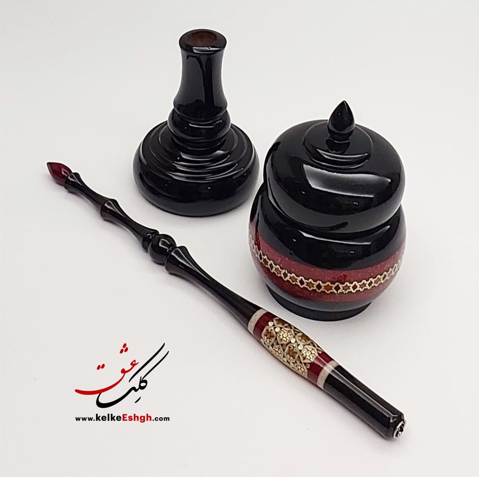 ست خوشنویسی لاتین آفاق (دسته قلم، دوات و استند قلم)
