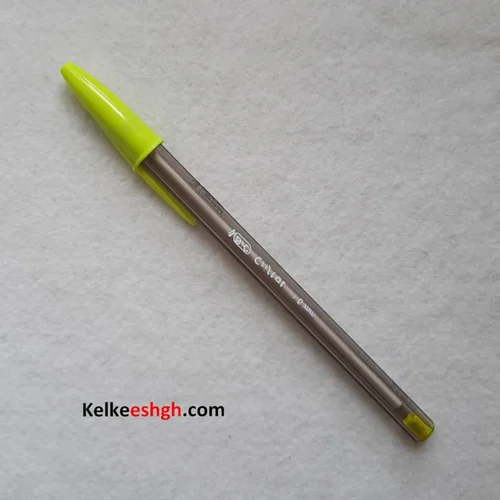 خودکار بیک کریستال لارج 1.6mm زرد