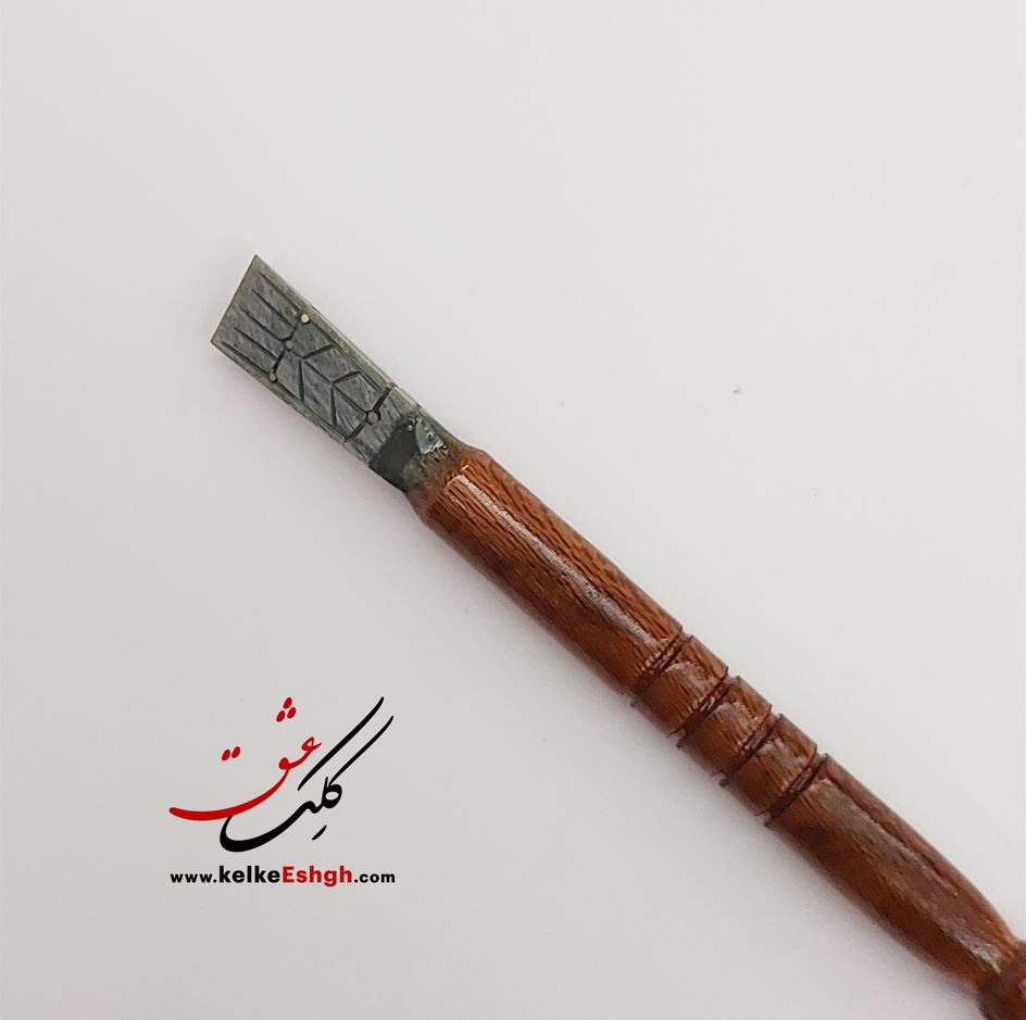 قلم پلیمری 11 میل پارویی نوک سبز رباط جزی - دسته رنگ چوب