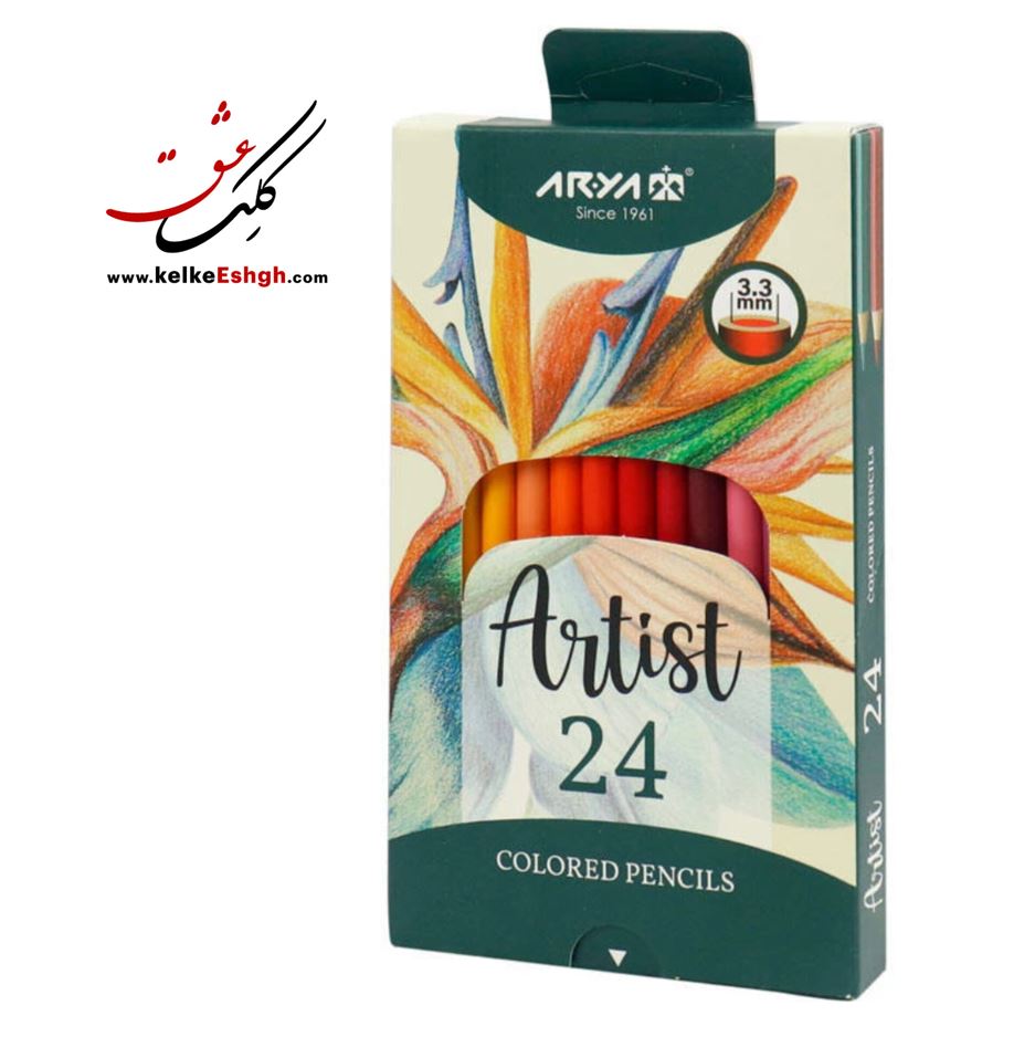 مدادرنگی 24 رنگ جعبه مقوایی آریا آرتیست