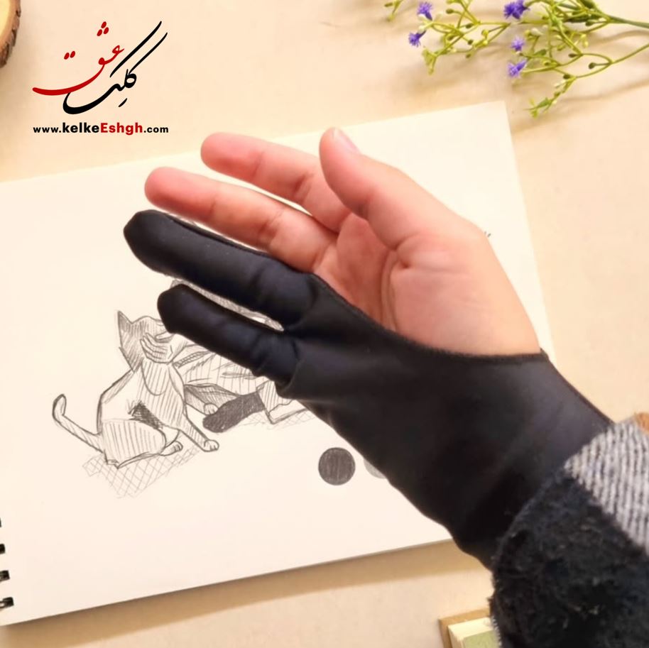 دستکش طراحی دو انگشتی مشکی